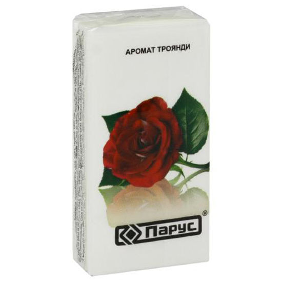 Салфетки бумажные Парус с ароматом розы №10